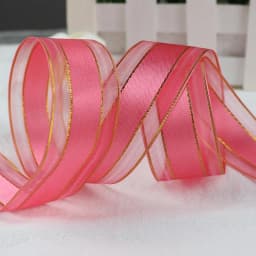 5 Yards 25mm Organza Ribbons Gold Metallic Egde Ribbons For Wedding Christmas Party Decor Flower Gift Packing Ribbon For Crafts
