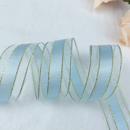 5 Yards 25mm Organza Ribbons Gold Metallic Egde Ribbons For Wedding Christmas Party Decor Flower Gift Packing Ribbon For Crafts