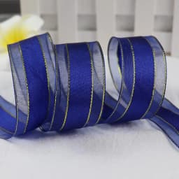 5 Yards 25mm Organza Ribbons Gold Metallic Egde Ribbons For Wedding Christmas Party Decor Flower Gift Packing Ribbon For Crafts