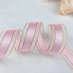 5 Yards 25mm Organza Ribbons Gold Metallic Egde Ribbons For Wedding Christmas Party Decor Flower Gift Packing Ribbon For Crafts
