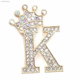 New 26 Letters A-Z Brooch Rhinestones Crystal Gold Color English Alphabet Metal Pins Cute Jewelry Accessories Christmas Gift