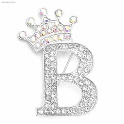 New 26 Letters A-Z Brooch Rhinestones Crystal Gold Color English Alphabet Metal Pins Cute Jewelry Accessories Christmas Gift