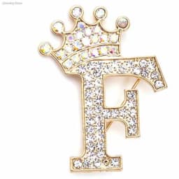 New 26 Letters A-Z Brooch Rhinestones Crystal Gold Color English Alphabet Metal Pins Cute Jewelry Accessories Christmas Gift