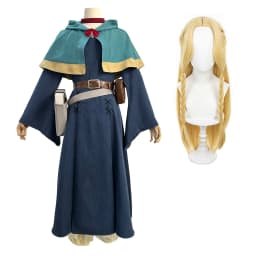 HOLOUN Delicious Anime Marcille Cosplay Costume Wig Shawl Cloak Dress Pants Rose Net Halloween Christmas Gift