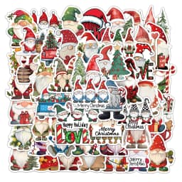 50PCS Christmas Dwarf Stickers Exquisite and Cute Santa Claus Account Material Phone Case Laptop Luggage Waterproof Stickers