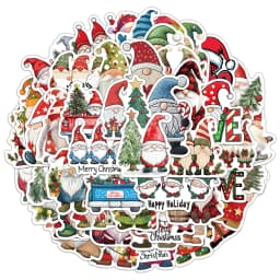 50PCS Christmas Dwarf Stickers Exquisite and Cute Santa Claus Account Material Phone Case Laptop Luggage Waterproof Stickers