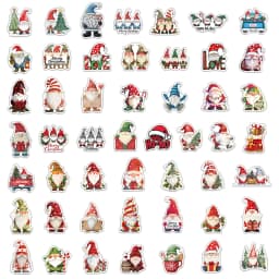 50PCS Christmas Dwarf Stickers Exquisite and Cute Santa Claus Account Material Phone Case Laptop Luggage Waterproof Stickers