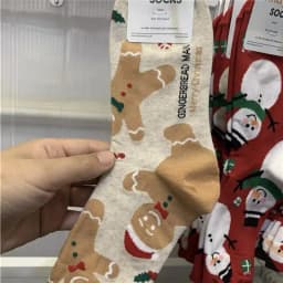 4 Pairs Men Women Christmas Printed Socks Cartoon Snowman Gingerbread Man Reindeer Santa Claus Suitable All Seasons Casual Socks