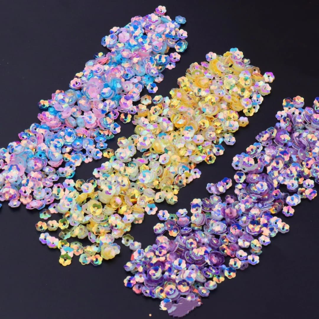 10g/Pack 6mm 8mm Concave Plum Flower Sequins Christmas Decoration Crafts Paillettes DIY Ornament Sewing Lentejuelas Accessories