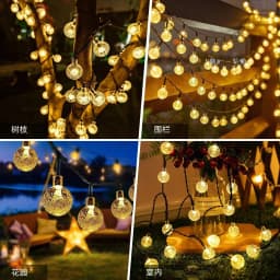 20/30/50/60/100/200LED Solar Crystal Globe String Lights Outdoor Waterproof for Christmas Garden Party Decor