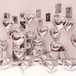 Love Heart Foil Balloons, Helium Balloon, Valentine's Day Supplies, Wedding, Christmas, Birthday Party Decorations, 18Inch 10Pcs