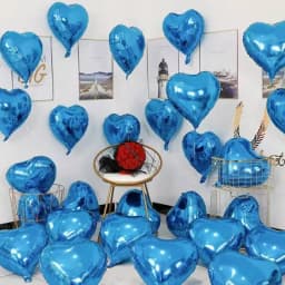 Love Heart Foil Balloons, Helium Balloon, Valentine's Day Supplies, Wedding, Christmas, Birthday Party Decorations, 18Inch 10Pcs