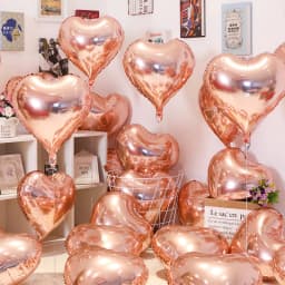 Love Heart Foil Balloons, Helium Balloon, Valentine's Day Supplies, Wedding, Christmas, Birthday Party Decorations, 18Inch 10Pcs
