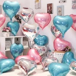 Love Heart Foil Balloons, Helium Balloon, Valentine's Day Supplies, Wedding, Christmas, Birthday Party Decorations, 18Inch 10Pcs
