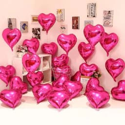 Love Heart Foil Balloons, Helium Balloon, Valentine's Day Supplies, Wedding, Christmas, Birthday Party Decorations, 18Inch 10Pcs