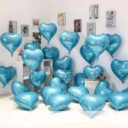 Love Heart Foil Balloons, Helium Balloon, Valentine's Day Supplies, Wedding, Christmas, Birthday Party Decorations, 18Inch 10Pcs
