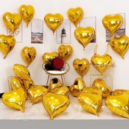 Love Heart Foil Balloons, Helium Balloon, Valentine's Day Supplies, Wedding, Christmas, Birthday Party Decorations, 18Inch 10Pcs
