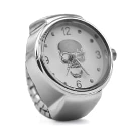 Creative Personality Selling Quartz Ring Watch Alloy Circular Dial Skull Literally Unisex Christmas Gift Fun Watch