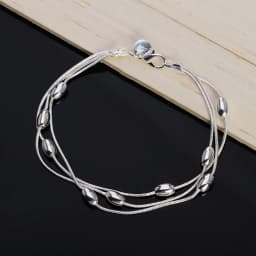 925 sterling silver elegant Snake chain beads Bracelets for women Fashion Party Wedding Accessories Jewelry Christmas Gifts