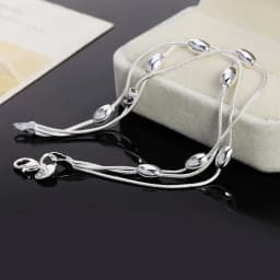 925 sterling silver elegant Snake chain beads Bracelets for women Fashion Party Wedding Accessories Jewelry Christmas Gifts
