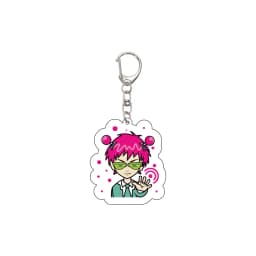55MM Anime The Disastrous Life of Saiki K Keychain Saiki Kusuo Teruhashi Kokomi Key Chain Acrylic Model Plate Christmas Gifts