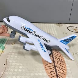 Children's favorite white airplane toy kit, large inertia airplane model, self-assembled, children's Christmas gift