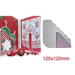 Christmas Slotted Fold Corner Pocket Metal Cutting Dies Continuous Belt and Buckle DieCut For DIY Scrapbooking Album Card Making