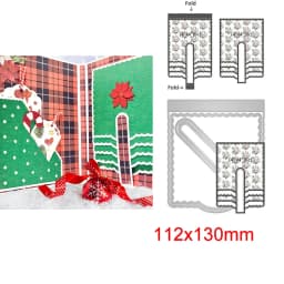 Christmas Slotted Fold Corner Pocket Metal Cutting Dies Continuous Belt and Buckle DieCut For DIY Scrapbooking Album Card Making