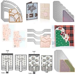 Christmas Slotted Fold Corner Pocket Metal Cutting Dies Continuous Belt and Buckle DieCut For DIY Scrapbooking Album Card Making
