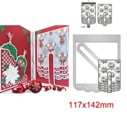 Christmas Slotted Fold Corner Pocket Metal Cutting Dies Continuous Belt and Buckle DieCut For DIY Scrapbooking Album Card Making
