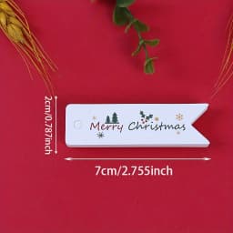 100PCS Matte Finish Christmas Gift Tags with String - Holiday Present Labels with Merry Christmas Lettering Design