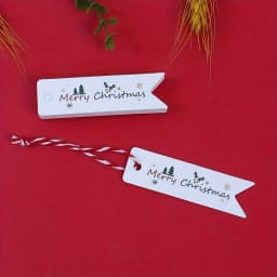 100PCS Matte Finish Christmas Gift Tags with String - Holiday Present Labels with Merry Christmas Lettering Design