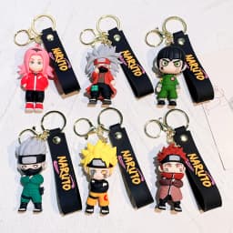 Cartoon PVC Naruto Anime Peripheral Keychain Naruto Silicone Figure Car Key Chain Christmas, Halloween Gift