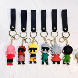 Cartoon PVC Naruto Anime Peripheral Keychain Naruto Silicone Figure Car Key Chain Christmas, Halloween Gift
