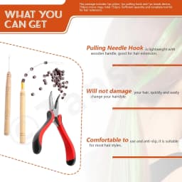Hair Extension Kit,including 1000Pcs 5 Colors Hair Extension Bead with Hair Pliers,Pulling Hook Loop and Needle Christmas gift