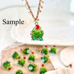 6PCS/SET Winter Christmas Tree Charms Beaded Crystal Glass Handmade Woven for Earrings and Necklace Diy Making Jewelry Gifts