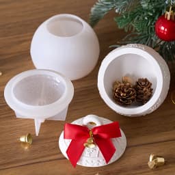 Round Christmas Jar Silicone Mold DIY Handmade Relief Berry Snowflake Scented Candle Jar Gift Box Plaster Craft Mold Home Decor