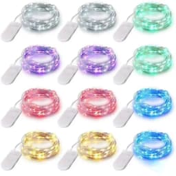 Fairy Lights LED Battery Operated String Lights Waterproof Silver Wire Firefly Starry Lights Wedding Party Xmas Christmas Decor