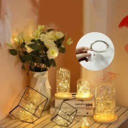 Fairy Lights LED Battery Operated String Lights Waterproof Silver Wire Firefly Starry Lights Wedding Party Xmas Christmas Decor