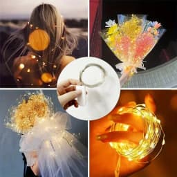 Fairy Lights LED Battery Operated String Lights Waterproof Silver Wire Firefly Starry Lights Wedding Party Xmas Christmas Decor