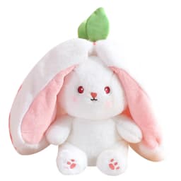 Kawaii Fruit Bunny Plush Toy Cute Carrot Strawberry Turn Into Rabbit Plush Toy Kids Birthday Christmas Gift peluches pequenos