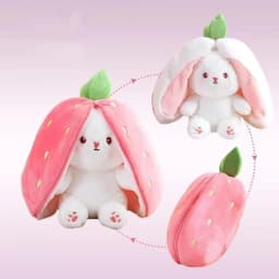 Kawaii Fruit Bunny Plush Toy Cute Carrot Strawberry Turn Into Rabbit Plush Toy Kids Birthday Christmas Gift peluches pequenos