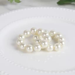 Set of 12 Imitation Pearl Napkin Rings Handmade Simple Napkin Buckle for Wedding Party Christmas Banquet Home Table Decoration