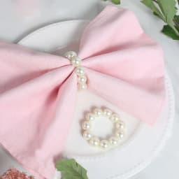 Set of 12 Imitation Pearl Napkin Rings Handmade Simple Napkin Buckle for Wedding Party Christmas Banquet Home Table Decoration
