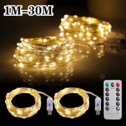 USB LED Christmas String Light 5M/10M/20M/30M Remote Control 8 Modes Fairy Garland for Wedding Holiday Party Decor New Year