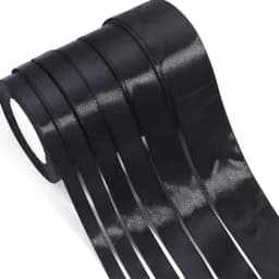 25Yards 1/1.2/1.5/2/2.5/3.8cm Black Satin Ribbons For Wedding Party Christmas DIY Handmade Bouquet Gifts Packaging Decoration