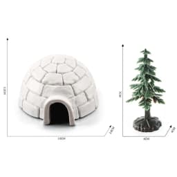 Realistic Igloos Model North Pole Bear Arctic Figures Toy Arctic Animals House Christmas Tree Figurines Set