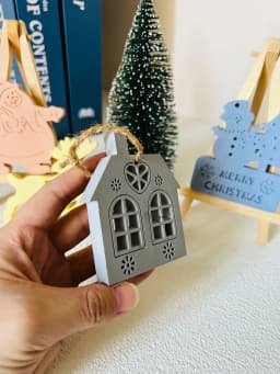 Miniature House Model Silicone Mold Mini House Plaster Ornament Resin Cement Candlestick Flower Pot Mold DIY Christmas Decor