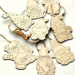 16pcs/set Elf Gnome Series Wooden Hanging Craft Kit DIY Painting Crafts for Merry Christmas Home Party Decoration Supplies