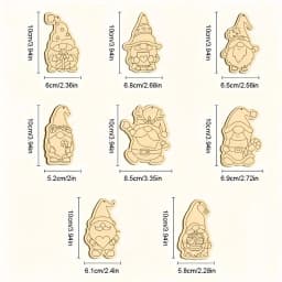16pcs/set Elf Gnome Series Wooden Hanging Craft Kit DIY Painting Crafts for Merry Christmas Home Party Decoration Supplies